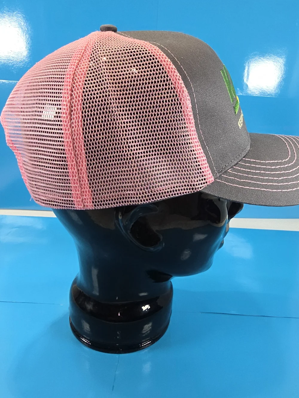 John Deere KFG Pink Gray Mesh Trucker Snapback Hat